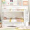 White Twin Over Twin Bunk Bed with Storage Stairs, Drawers and Guardrails